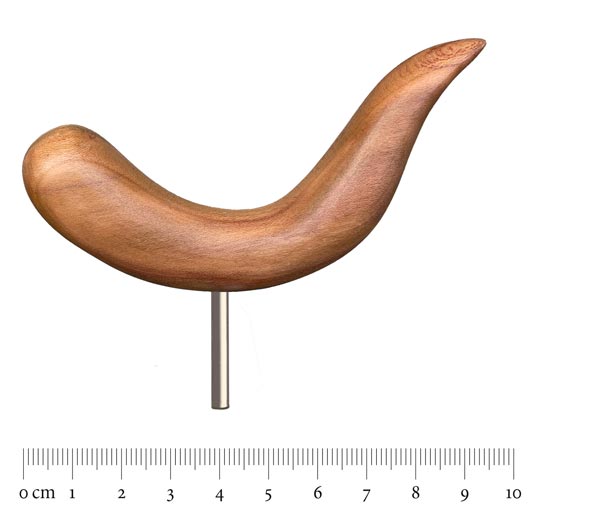 Handstütze, Sattelmodell, mit Stift, Pflaumenbaumholz